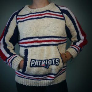 Hand-Crafted Knitted Patriots Sweater  | S…